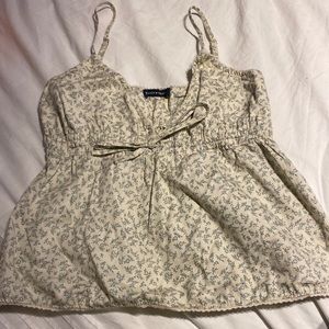 Brandy Melville sage green floral bustier top